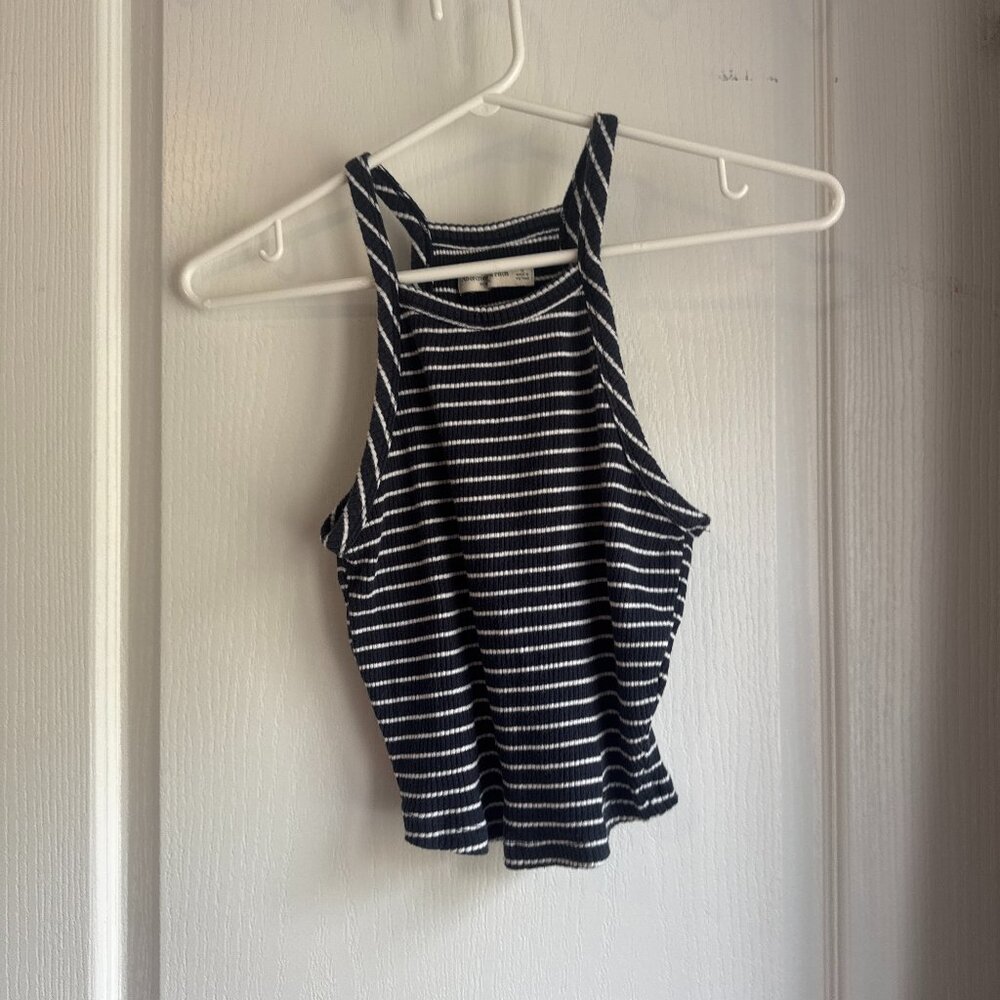 Abercrombie & Fitch striped high neck crop top